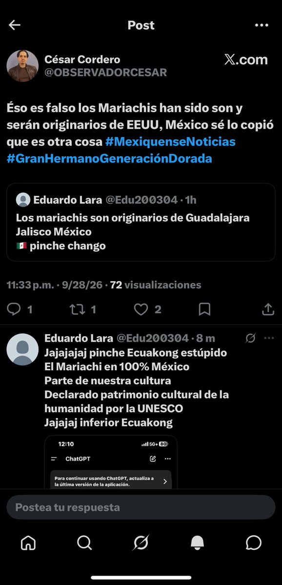 Edu200304's tweet photo. Porfavor alguien llame al servicio de animales que ya se les escapó un simio 🐒🐒🇪🇨
Mariachi viene de México 
Pinche Ecuakong pendejo https://t.co/24yq787nm9
