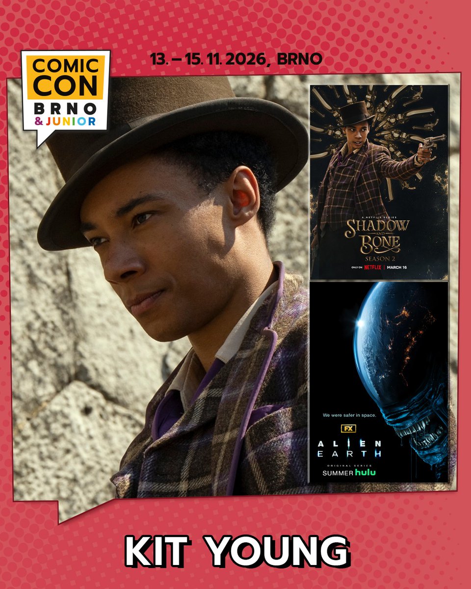 DMJConsult23's tweet photo. I'm delighted to announce that @kittheyounger will be at Comic Con Brno, 14th November 2026 in #Brno, #Czechia.

Info here: https://t.co/Ks5guosRuq

#KitYoung
#ShadowAndBone #Grishaverse #SixOfCrows
#AlienEarth #TheSchoolForGoodAndEvil #TheBeautifulGame #OutOfDarkness https://t.co/p3MgHnkNXE