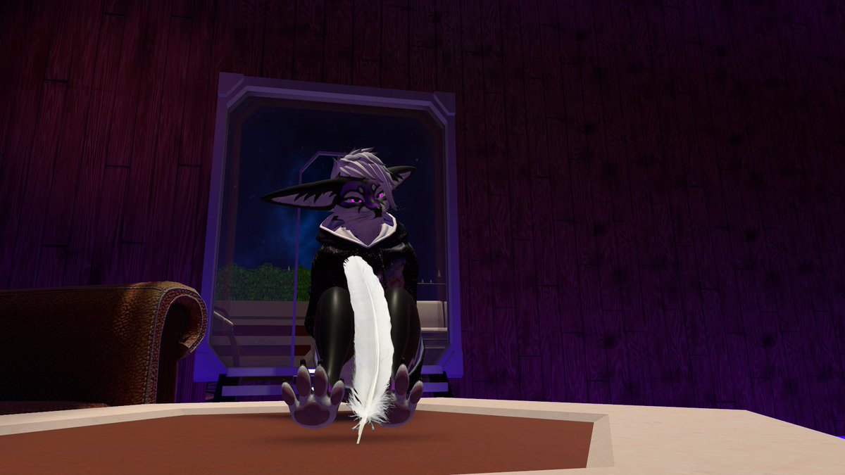 aatcfan4356's tweet photo. just a smug cutie on the table- o-oh, is that a-a feather?  you wouldn't use that on me, r-right? x3 https://t.co/oKnWbPYdYw