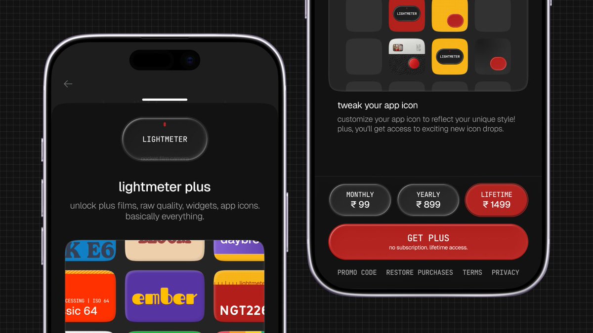 goelaakash79's tweet photo. The Plus sheet is redesigned too. Members see everything their Plus includes. Everyone else sees exactly what it adds, before spending anything.

The camera and meter stay free.

Download for iOS:
https://t.co/wI5L5eALSz https://t.co/bcyaAChxAg