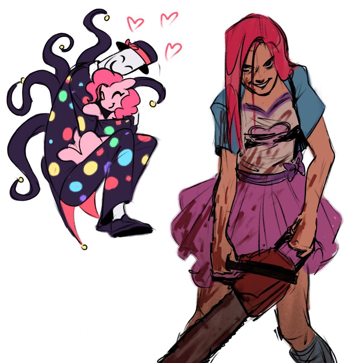 Krolik_Roger_3's tweet photo. my vision of some characters from creepypasta  

(the idea that Nina wears a wig is not mine) https://t.co/pQEh9Quu1l