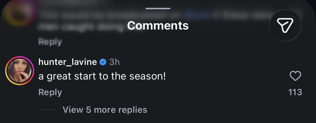 kings_muse's tweet photo. Zach LaVines wife Hunter LaVine on IG reacting to the video. https://t.co/7sQtYVGiXK