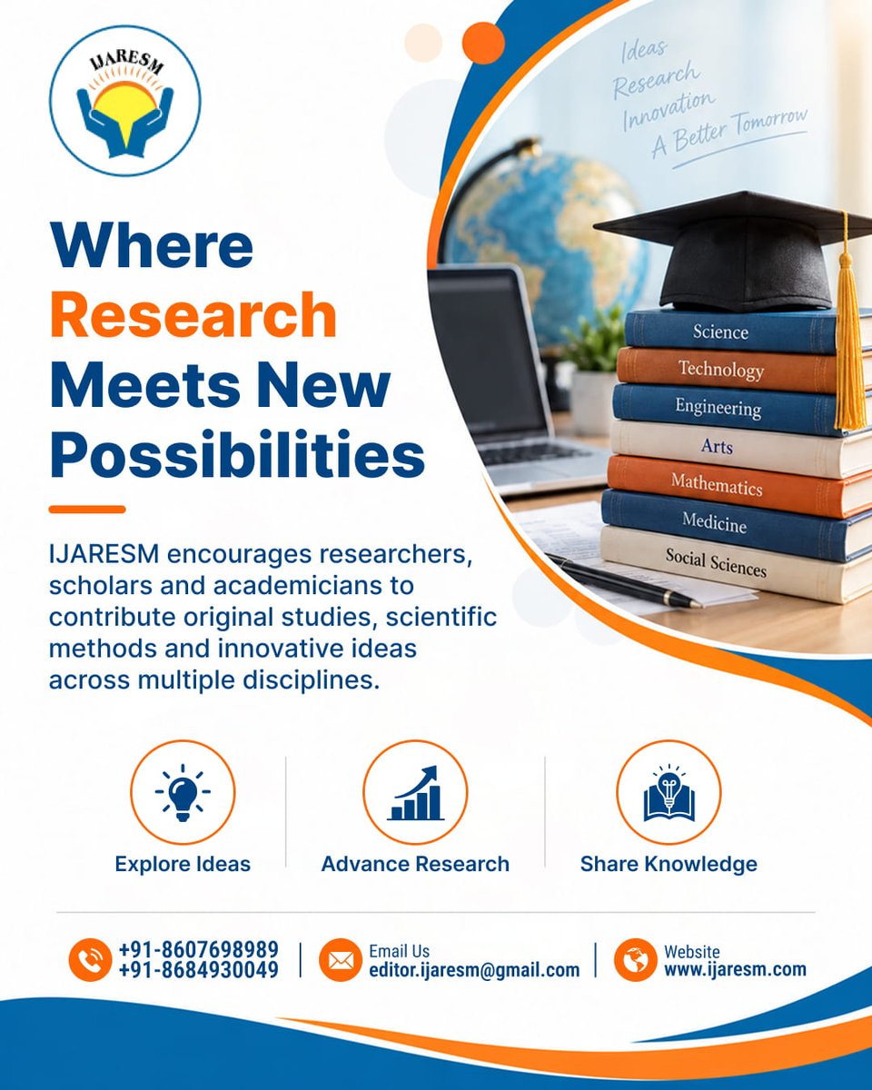 IJARESMJournal's tweet photo. 📚 Where Research Meets New Possibilities

💡 Explore Ideas | 📈 Advance Research | 📖 Share Knowledge

🌐 https://t.co/TAYaLmz17z

#IJARESM #Research #AcademicResearch #ResearchScholars #Researchers #Academicians #OriginalResearch #ScientificResearch #ResearchIdeas #Innovation https://t.co/Rc89Ezv0wZ
