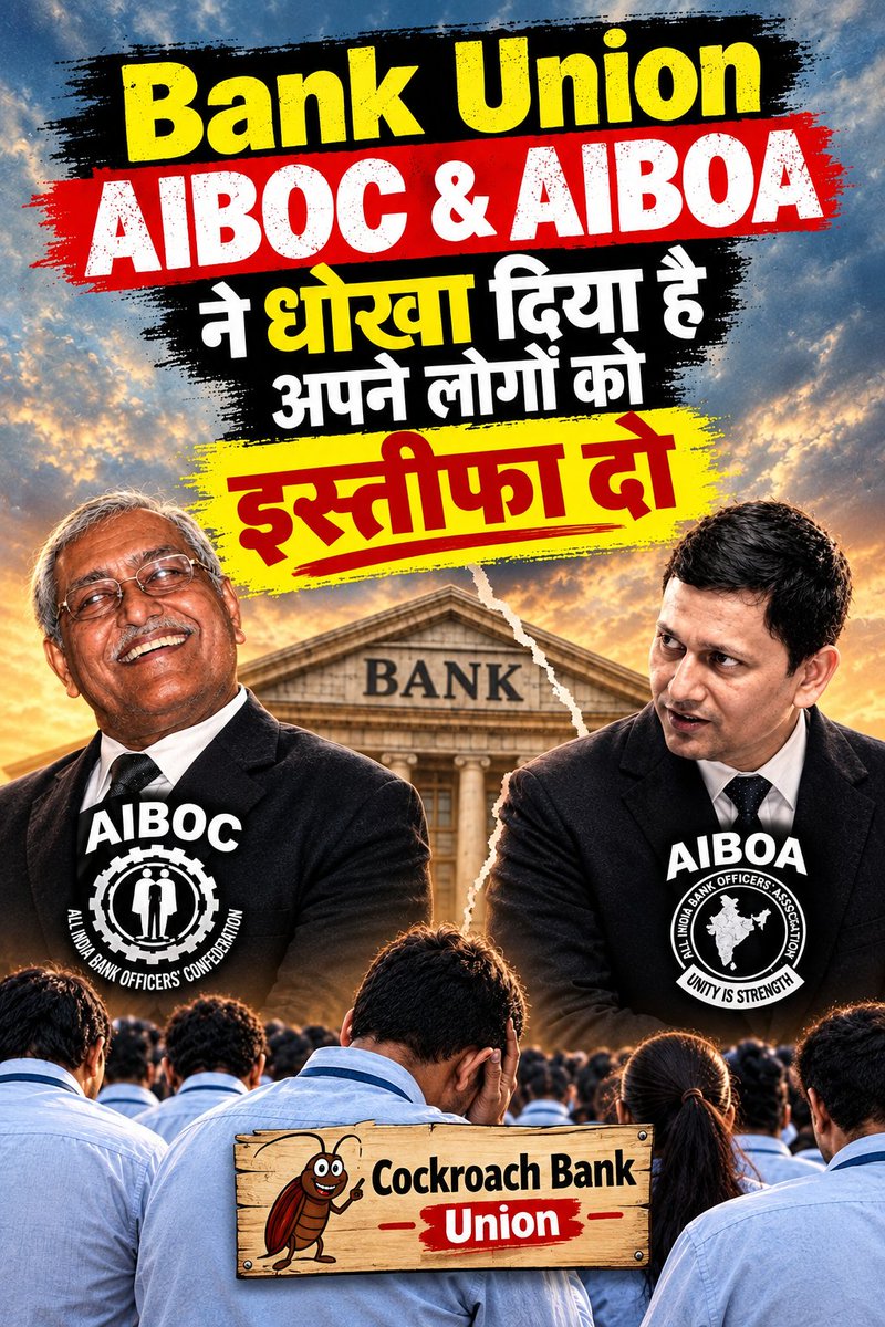Cockroach4Bank's tweet photo. जिस तरह से चीज़ें खुल के सामने आई हैं वो बहुत ज़्यादा चिंताजनक हैं.

यूनियन के यूनिट्स के पदाधिकारियों का कहना है कि UFBU ने कोई भी निर्णय लेने से पहले उनसे कोई भी सलाह मशवरा नहीं किया. उनके अनुसार वह खुद भी बहुत ज्यादा निराश हैं और ठगा हुआ महसूस कर रहे हैं.

कितना दुःखद है ये कि इतना बड़ा कम्युनिकेशन गैप रहा, एकतरफा decision ले लिया गया और एक बेहद सफल हो सकने वाली हड़ताल का गला घोंट दिया गया.

वक़्त है अपनी लीडरशिप को बदलने का।

@ChVenkatachalam @rupamsmail और यह MOU साइन करने वाले सभी नेता, तुरंत अपना इस्तीफा दें. आपने ना सिर्फ बैंकर्स के साथ घोर विश्वासघात किया है, अपितु लीडर होने का कोई भी धर्म आपने नहीं निभाया है. 

यदि आप बिक गए हैं तो कोई बात ही नहीं है. परन्तु यदि आपकी रीढ़ की हड्डी सही होती, तो उस रात आप ना झुकते. 

आपका झुकना बता रहा है कि आप बैंकर्स की उमीदों की तिलांजली कर आए हैं सरकार के सामने.

शर्म आनी चाहिए आपको.

सभी बैंकर्स से भी अनुरोध है कि अपनी अपनी यूनिट्स के पदाधिकारियों से मांग करें कि इन सभी का इस्तीफा चाहिए. उससे कम कुछ भी नहीं.

जो हमारे हक के लिए खड़ा नहीं हो सकता, उसे हटना ही होगा. 

#Shame #ResignNow