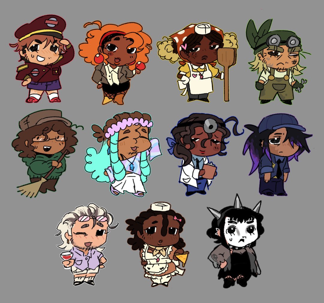 reigobun's tweet photo. all my #amongusshow designs but tinyyyyyyy https://t.co/nWowtiHaN2