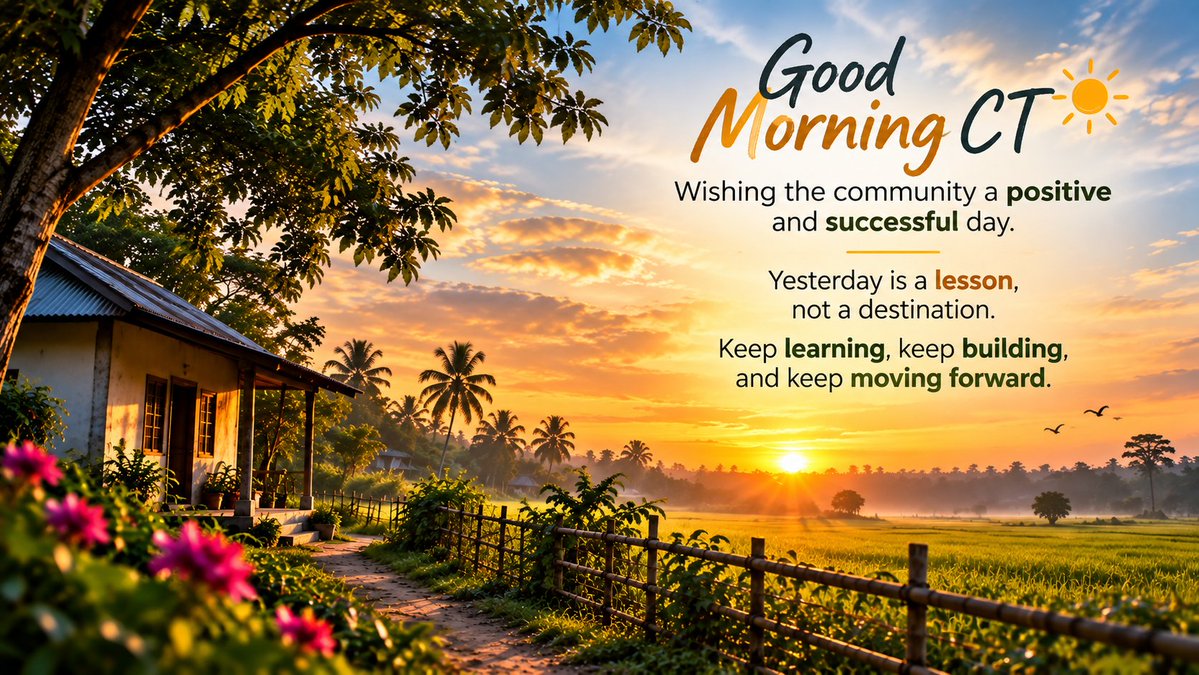 mdabidhasan236's tweet photo. Good Morning CT ☀️
Wishing everyone a positive and successful day. 🤝
Yesterday is a lesson, not a destination.
Keep learning, keep building, and keep moving forward. 🚀
Have a great day, everyone! 💙
#CryptoTwitter #Web3Community #GoodMorning #BuildInPublic https://t.co/Og5jlbi2Ju