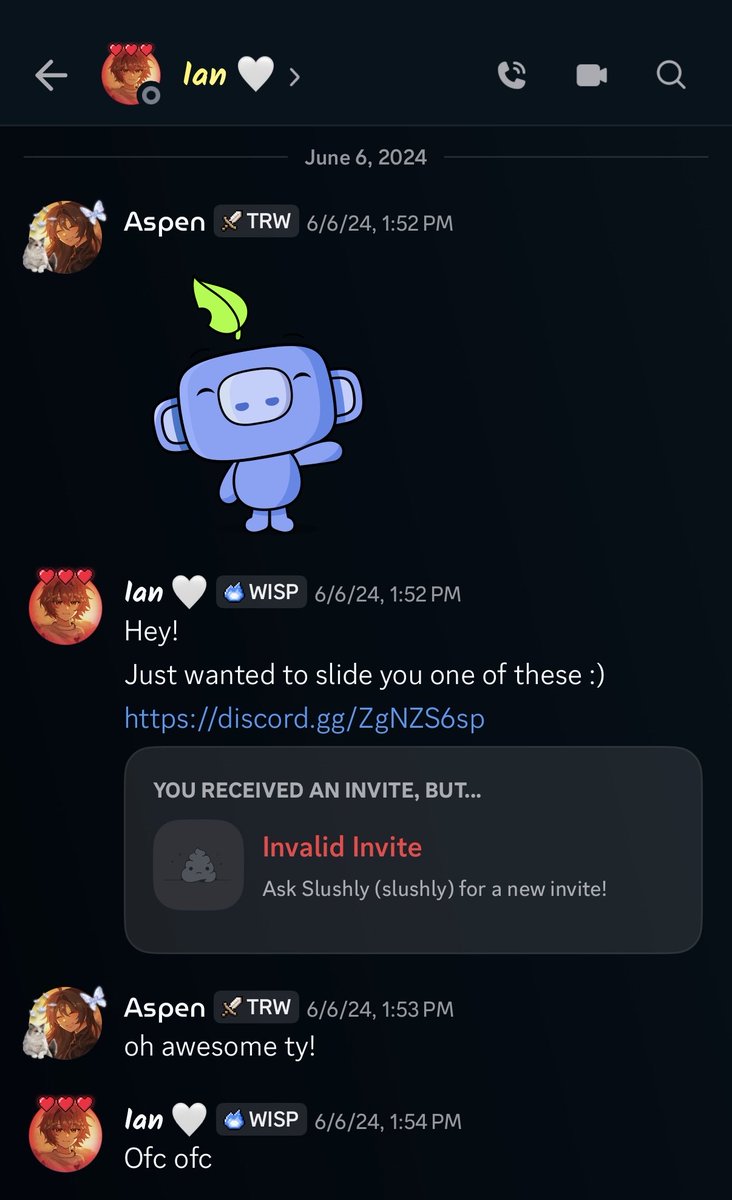 AllAspenn's tweet photo. Our first messages are being taken away because of a glitch :( #saveslushly https://t.co/kOC6oiIYDg