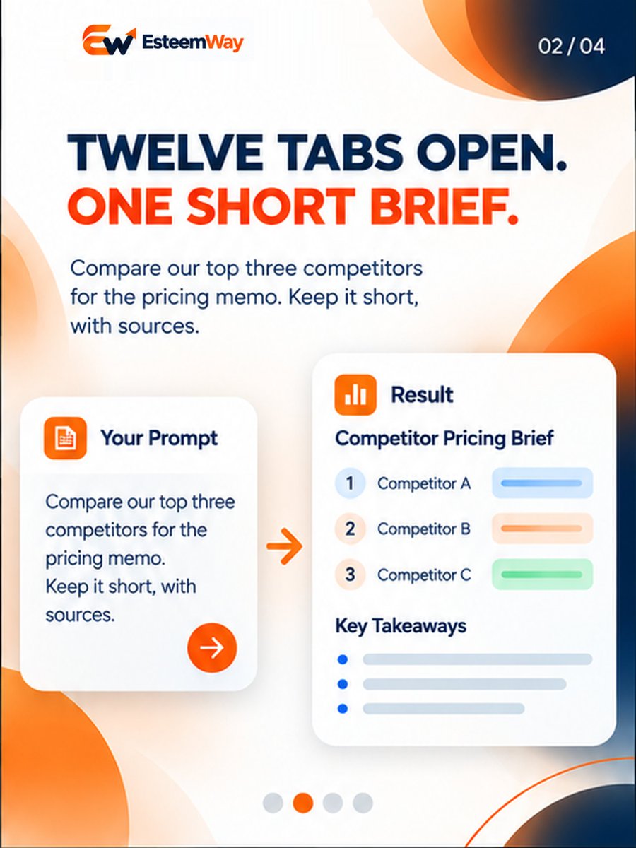 EsteemWay's tweet photo. 12 tabs open just to write one brief.
A week planned in your head and 3 calendars.
5 apps that don't talk to each other.
EsteemWay: 500+ AI models, one prompt. Connected to Calendar, Drive, Slack, Notion, Figma and more. Nothing acts until you approve.
https://t.co/oJK20aoCJm https://t.co/BnEJBBY4Xx