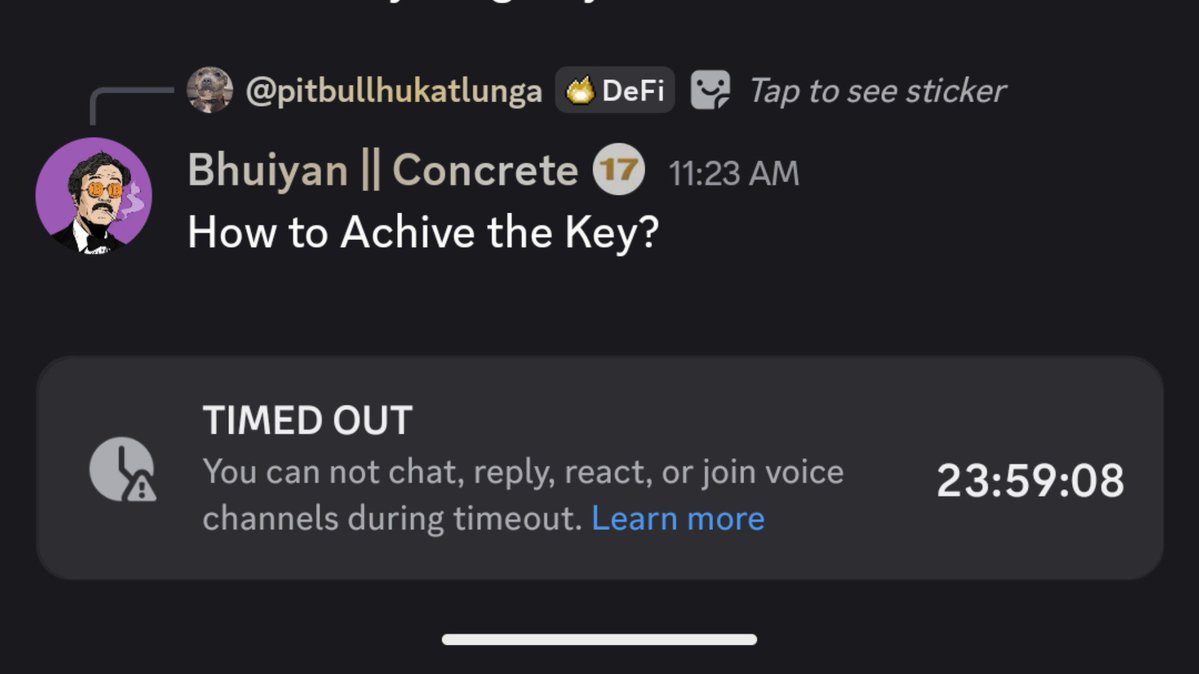 xBhuiyaan's tweet photo. My #CT Discord General Timed Out. 
Why This Problem Show? 
Please Comment the solution... 🥹 https://t.co/GT0bqjIc58