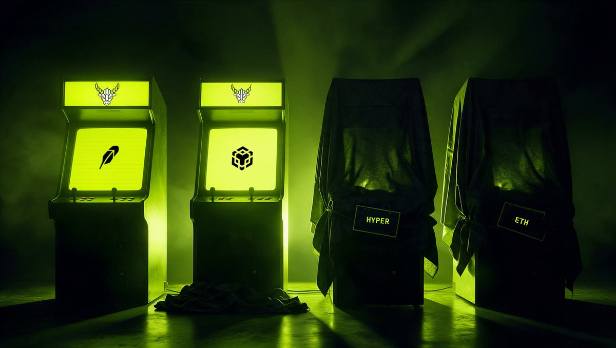DegenGamesVIP's tweet photo. 🕹️DEGEN GAMES IS LIVE ON BNB CHAIN 🟡

Two chains. One set of contracts.

Most launchpads "expand" by shipping a fork with softer numbers. We didn't and you don't have to take our word for it. 

Here is what the BNB Chain factory
returns right now, next to Robinhood Chain:

feeBps — 100 / 100
protocolFeeShareBps — 3000 / 3000
snipeTaxSeconds — 3 / 3
snipeTaxStartBps — 9900 / 9900
owner() on a fresh coin — 0x…dEaD / 0x…dEaD
liquidity — Uniswap V4 / Pancakeswap V4

Identical, parameter for parameter.

NEW ON BNB CHAIN
Raise in $USDT, $USD1, $NVDA or tokenized stocks.

Whatever you pick becomes the currency
of the whole game.

Built with Chainlink × @RealManyu.
Robinhood Chain and BNB Chain live now. 
Two cabinets still under the sheet.

#BNBChain #BSC #DeFi