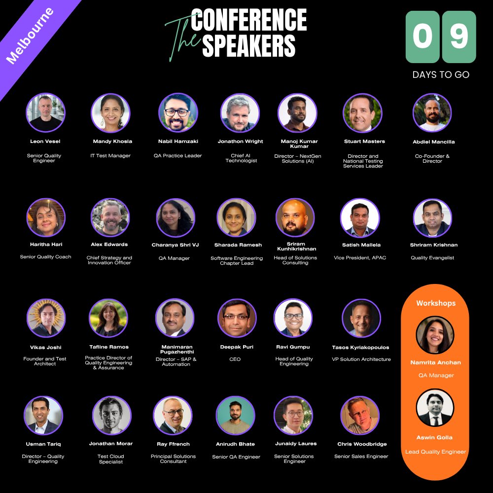 TestingTalks's tweet photo. One week to go. Testing Talks Conference Melbourne is almost here!

🎟️ Grab your ticket now: https://t.co/6wA9NDJ2xA

See you there! 👋

#TestingTalksConference https://t.co/rTqV2bwy16