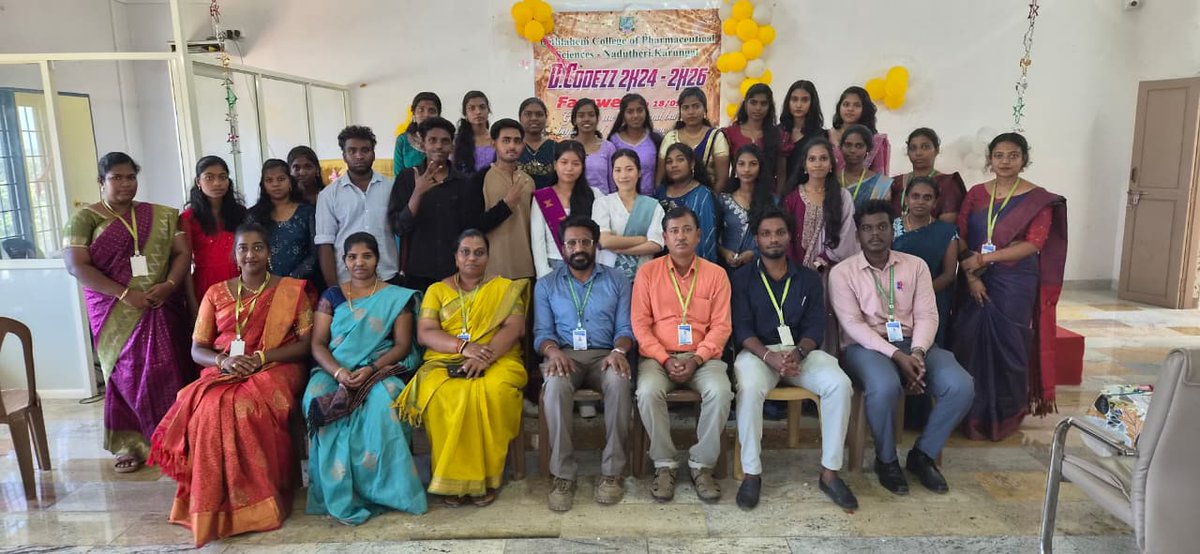 BethlahemPharma's tweet photo. A Farewell Celebration was organized for the D.Pharm students (2024–2026) of Bethlahem College of Pharmaceutical Sciences, Karungal, on 18 September 2026 at 2:00 PM in the college auditorium. https://t.co/oocXjNXd5F