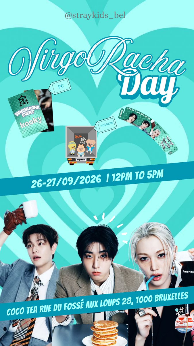kooky__official's tweet photo. [📣 Belgium Cafe Info]
🔗https://t.co/gxbqoxpJeh

Happy Birthday #StrayKids #SEUNGMIN #HAN #FELIX !!
#스트레이키즈 #승민 #한 #필릭스  BDay Cafe event was held in Belgium!

🗓️ Sep 26-27
 ⏰ 12-5pm
📍Coco Tea Brussels

#KookyCafe #KookyCafe_Sep 
@StrayKidsBEL