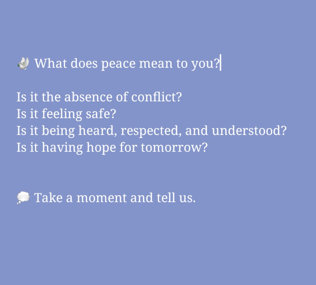 Nyinawolive's tweet photo. 🕊️ What does peace mean to you?
“Peace begins with a smile.”  Mother Teresa. For me, peace means feeling safe, respected, heard, valued and confident. Peace starts within

As a Peace Fellow &amp; @cypanetwork Country Representative, I believe peace is everyone’s responsibility
#peace https://t.co/M87i7mSRVv