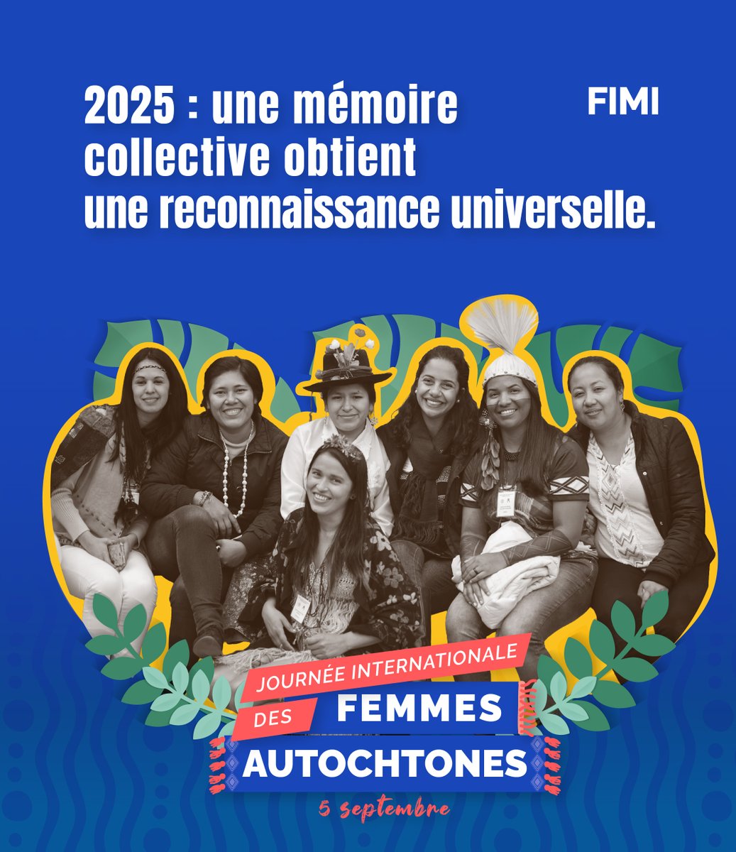 IIWF's tweet photo. 🌺 En septembre 2026, nous vivons la première commémoration mondiale de la Journée internationale des Femmes et des Filles autochtones, sous le mandat de l’Assemblée générale des Nations Unies.

���� Cette reconnaissance universelle ne marque pas le début de l’histoire : elle reconnaît une mémoire construite et portée pendant des décennies par des Femmes autochtones, des organisations, des réseaux régionaux, des mouvements et des personnes alliées.

🌎 Depuis plus de 25 ans, le FIMI contribue à renforcer cette articulation mondiale, à amplifier les propositions des Femmes autochtones et à relier leurs causes aux espaces multilatéraux.

📣 Désormais, le défi est de faire en sorte que cette commémoration mobilise des engagements concrets.

Nous appelons les États, les organisations internationales, les bailleurs de fonds, les organisations de la société civile, les médias et les mouvements sociaux à :

✊🏽 Écouter les voix et les propositions des Femmes et des Filles autochtones.
🤝🏽 Garantir leur participation à la prise de décision.
💜 Allouer des ressources directes et durables à leurs organisations.
📜 Mettre en œuvre la Recommandation générale no 39 de la CEDEF.
🌿 Protéger leurs droits individuels et collectifs, leurs territoires et leurs systèmes de connaissances.

✨ Le monde a reconnu cette date. Il doit désormais être à la hauteur du leadership que les Femmes autochtones ont toujours exercé.

Les Femmes autochtones ont toujours été des leaders : Pour l'avancement des engagements internationaux.

#JournéeInternationaleFemmesAutochtones #FemmesAutochtonesLeaders #FemmesAutochtones