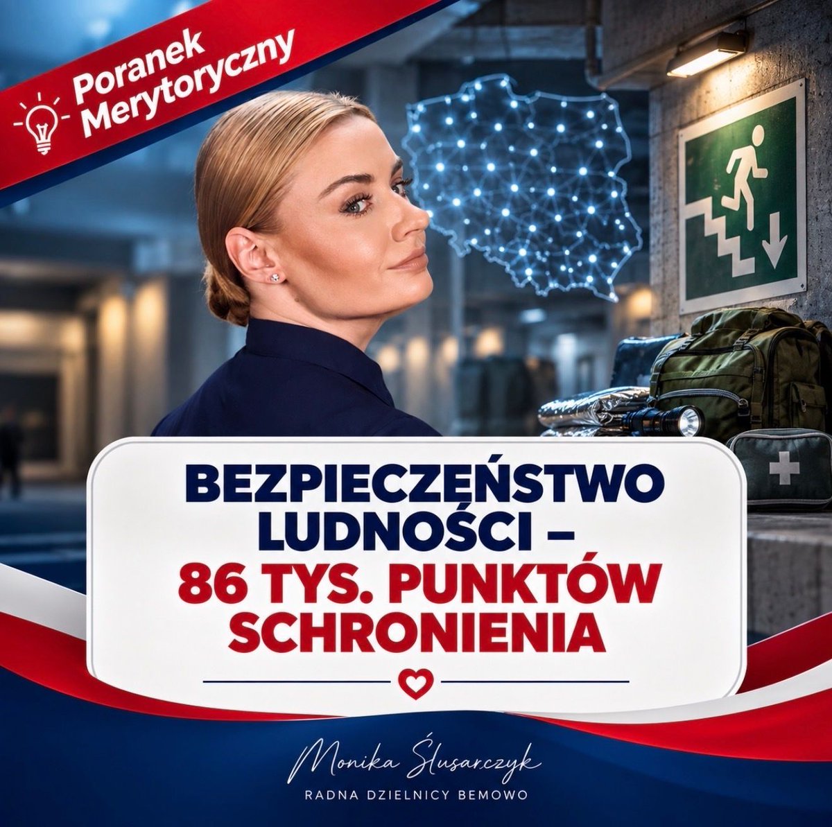 MSlusarczykKO's tweet photo. 7:30| PORANEK MERYTORYCZNY | 

Ponad 86 tys. punktów schronienia w Polsce . Bezpieczeństwo to nie tylko wojsko i granice. To również przygotowanie państwa i samorządów na sytuacje kryzysowe.

📍 W aktualnej bazie Państwowej Straży Pożarnej znajduje się już ponad 86 tys. punktów schronienia w całej Polsce. Dla porównania – jeszcze w maju rząd informował o blisko 84 tys. punktów mogących zapewnić miejsce niemal 24 mln osób. 

🏗️ Równolegle trwa rozbudowa i modernizacja infrastruktury. Tylko na Mazowszu samorządy planują przygotowanie lub modernizację około 600 obiektów zbiorowej ochrony. W ramach podpisanych umów w 2026 r. ma zostać zmodernizowanych prawie 90 istniejących obiektów, a dla ponad 500 kolejnych mają powstać dokumentacje. 

📱 Ważna jest również informacja. Państwowa Straż Pożarna uruchomiła narzędzie „Gdzie się ukryć”, które pozwala znaleźć najbliższy punkt schronienia i wyznaczyć do niego trasę. Może działać także offline po wcześniejszym pobraniu odpowiednich danych. 

To dopiero część systemu ochrony ludności. Liczba punktów w bazie nie oznacza, że wszystkie są schronami o najwyższym poziomie ochrony – dlatego równie ważne są kolejne inwestycje, modernizacje i weryfikacja istniejących obiektów.

Bo bezpieczeństwo zaczyna się od przygotowania. 🛡️

#PoranekMerytoryczny #Bezpieczeństwo #OchronaLudności #ObronaCywilna #MonikaŚlusarczyk #KoalicjaObywatelska