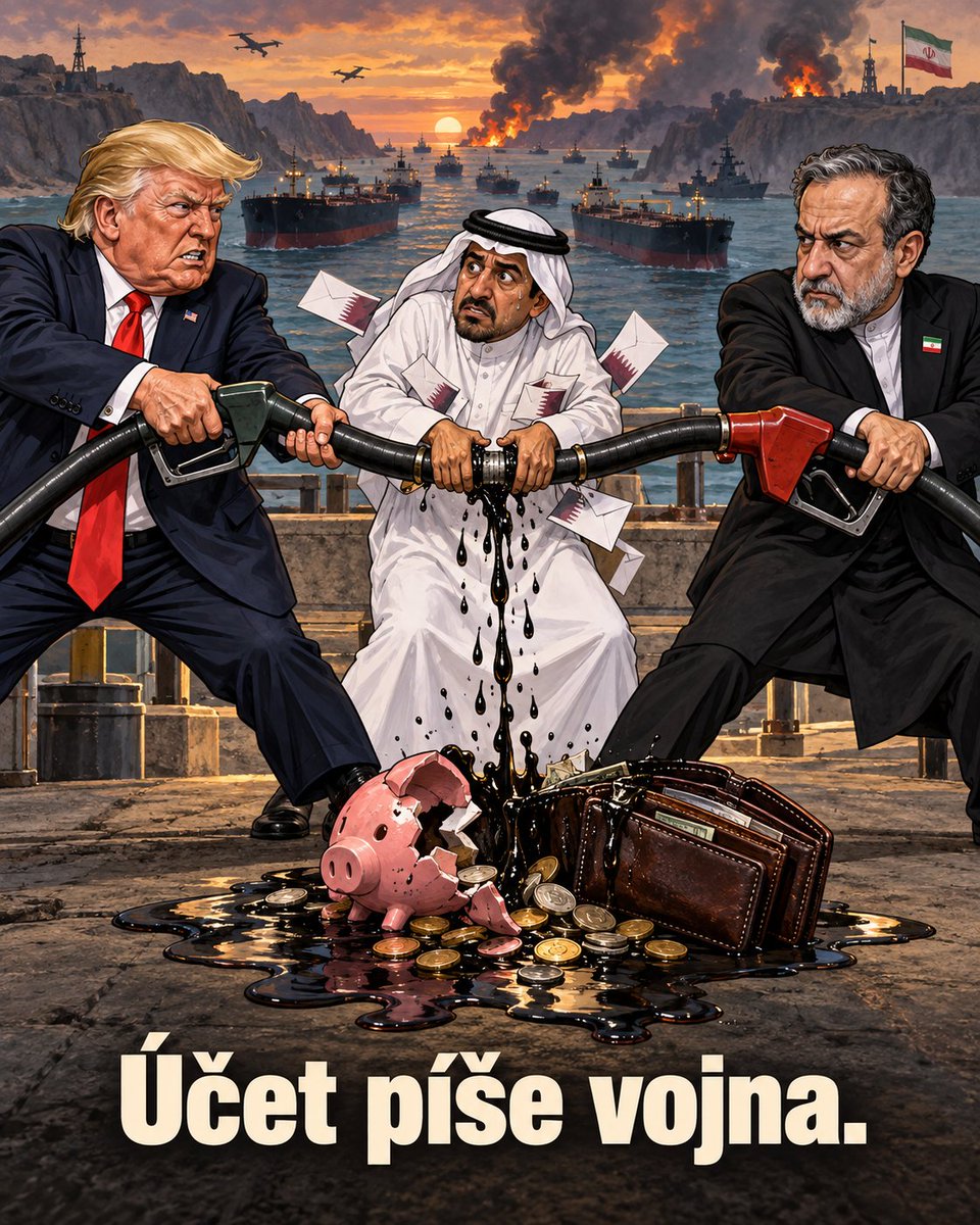 zedzaden's tweet photo. Sedem mesiacov vojny a zase žiadne rokovanie zoči-voči. Američania a Iránci hovoria oddelene cez sprostredkovateľov z Kataru. Trump iránsky sedemdňový plán odmietol a teraz popiera, že by Teheránu ponúkol uvoľnenie sankcií či rozmrazenie peňazí.

To je kurva diplomacia ako na trhovisku. Jedna strana položí podmienky, druhá ich odmietne a medzi nimi behá Katar s odkazmi. Vyjebali sa na jednoduchú otázku: kedy sa cez Hormuz začne znovu normálne obchodovať a kedy sa prestane bojovať? ⚓🔥

Prečo? 👇

V pondelok pokračovali nepriame americko-iránske kontakty cez sprostredkovateľov. Donald Trump potvrdil, že americká strana so sprostredkovateľmi komunikuje. Iránsky minister zahraničia Abbás Aráqčí zostal v New Yorku a Teherán čaká na americkú odpoveď.

Trump už cez víkend odmietol iránsky sedemdňový návrh, ktorý mal viesť k obnoveniu normálnej plavby cez Hormuz a k ďalším rokovaniam. V pondelok zároveň poprel správy, že by Iránu ponúkal zrušenie sankcií a uvoľnenie zmrazených akt��v výmenou za jadrové ústupky.

⛽ A účet zatiaľ píše ropa. Brent v pondelok uzavrel na 105,28 dolára za barel. Hormuz zostáva jedným z najcitlivejších miest svetového energetického obchodu a preprava stále nie je späť na predvojnovej úrovni.

A kým sa v New Yorku posúvajú odkazy cez Katar, o pár tisíc kilometrov ďalej Rusko znovu masívne útočí na Ukrajinu.

V pondelok bolo podľa prezidenta Zelenského pri ruských útokoch po celej krajine zabitých 9 ľudí a viac ako 80 zranených. V centre Kyjeva zasiahol dron aj Národnú akadémiu vied.

🇵🇱 Poľsko pre ruské útoky zdvihlo vojenské lietadlá a obyvatelia časti Lublinského vojvodstva dostali výzvu ukryť sa. Poplach bol neskôr odvolaný a poľské úrady oznámili, že na území Poľska už hrozba nie je.

Dve vojny. Dve bezpečnostné krízy. Jedna tlačí hore cenu energií, druhá sa odohráva rovno pri hranici NATO.

Takže nie, nie je to „niekde ďaleko“. Keď kvôli vojne zdražuje ropa a pár kilometrov od poľskej hranice lietajú ruské drony, účet aj riziko sa veľmi rýchlo dostanú až k nám.