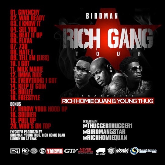 XXL's tweet photo. ⬇️ TODAY IN HIP-HOP ⬇️

2014: Young Thug and Rich Homie Quan drop Rich Gang: Tha Tour Pt. 1

What’s your go-to song on here? https://t.co/q9pEWkpHbV