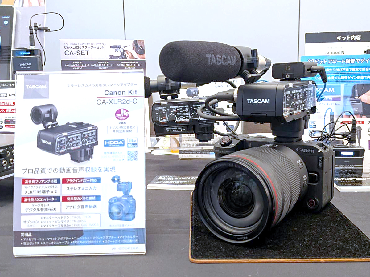 TASCAM_jp's tweet photo. 【CREATORS EDGE 2026 展示情報】
カメラメーカーとの協業により誕生したミラーレスカメラ対応XLRマイクアダプター『CA-XLR2d』。

話題のカメラと共に展示中です。

#Cエッジ #TASCAM #キヤノン #ニコン #富士フイルム #Canon #FUJIFILM #Nikon https://t.co/E5QaVX3qj7