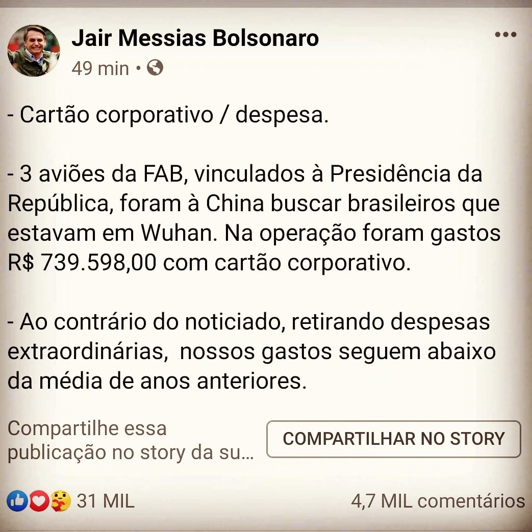 ClaudeLuca_'s tweet photo. Bolsonaro usava o seu cartão corporativo pra resgatar brasileiros em perigo. 
Lembre-se disso na hora de votar no próximo domingo. 
Fora Lula!!! https://t.co/Ogf09ckBZL