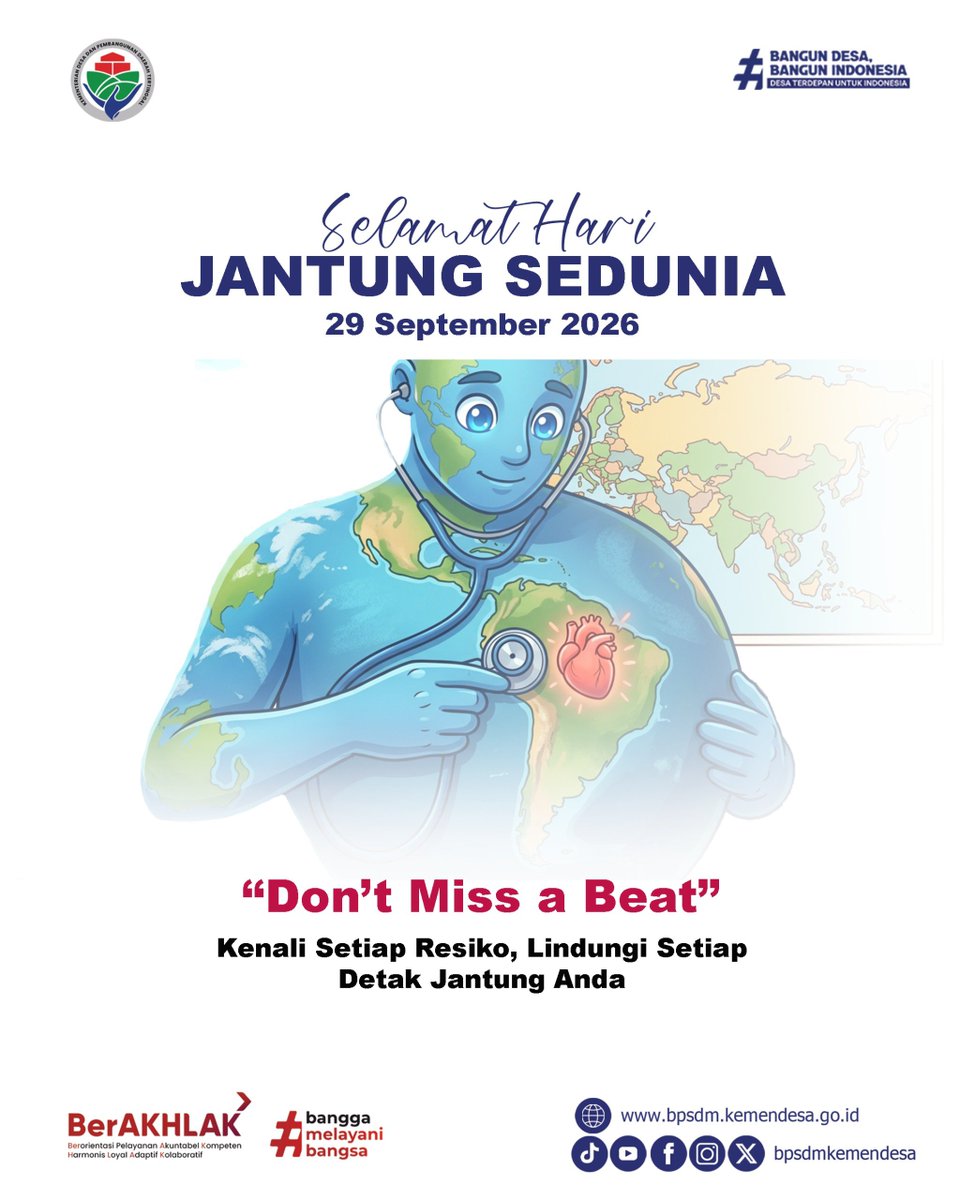 sukananeke's tweet photo. Selamat Hari Jantung Sedunia

Jantung Sehat, Hidup Lebih Kuat. *Jaga Kesehatan Jantung* 

Selasa, 29 September 2026

#KementerianDesaPDT
#BPSDMKemeterianDesaPDT
#JagaKesehatanJantung https://t.co/QvWCf9NL7k