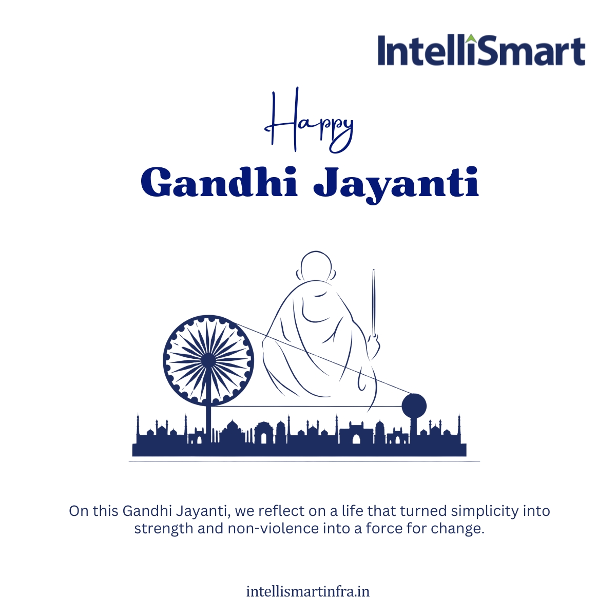 Intelli_Smart's tweet photo. On this Gandhi Jayanti, @Intelli_Smart pays tribute to a life that showed the world the true power of peace. May the Mahatma's ideals of truth, non-violence and simplicity continue to guide us.

#GandhiJayanti #HappyGandhiJayanti https://t.co/R0ZNVOLhJv