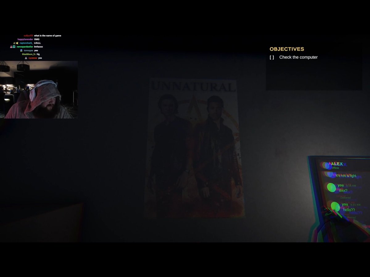 LAZ2Y5's tweet photo. No way a Supernatural reference appears on Caseoh’s stream when he’s playing a horror game 😭 https://t.co/A9qozDzxzc