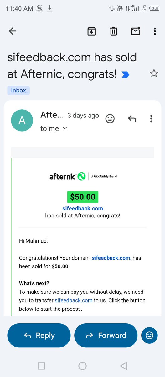 schoolofdomain's tweet photo. Alhamdulillah Another sale 
https://t.co/ABpNjt58ci
Thanks buyer and #Afternic https://t.co/kn7uK2nQa4