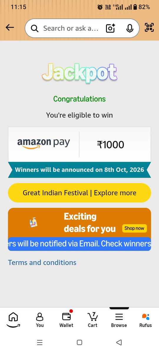 AmitKumar606147's tweet photo. #amazonspinandwin https://t.co/ndCIxRJ4UE