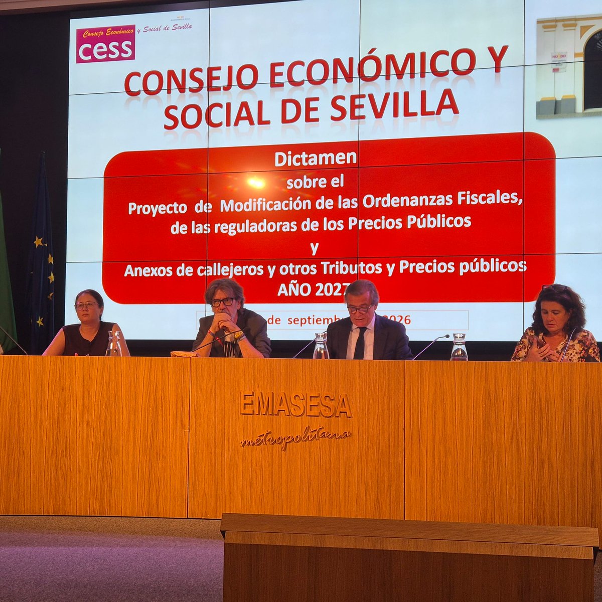 FEICASE's tweet photo. Sesión del Pleno del Consejo Económico y Social de la Ciudad de Sevilla, CESS, celebrada en el día de ayer para la aprobación del Dictamen sobre el Proyecto de Modificación de las Ordenanzas Fiscales, Tributos y Precios Publicos para 2027 https://t.co/J7vFITwXbm