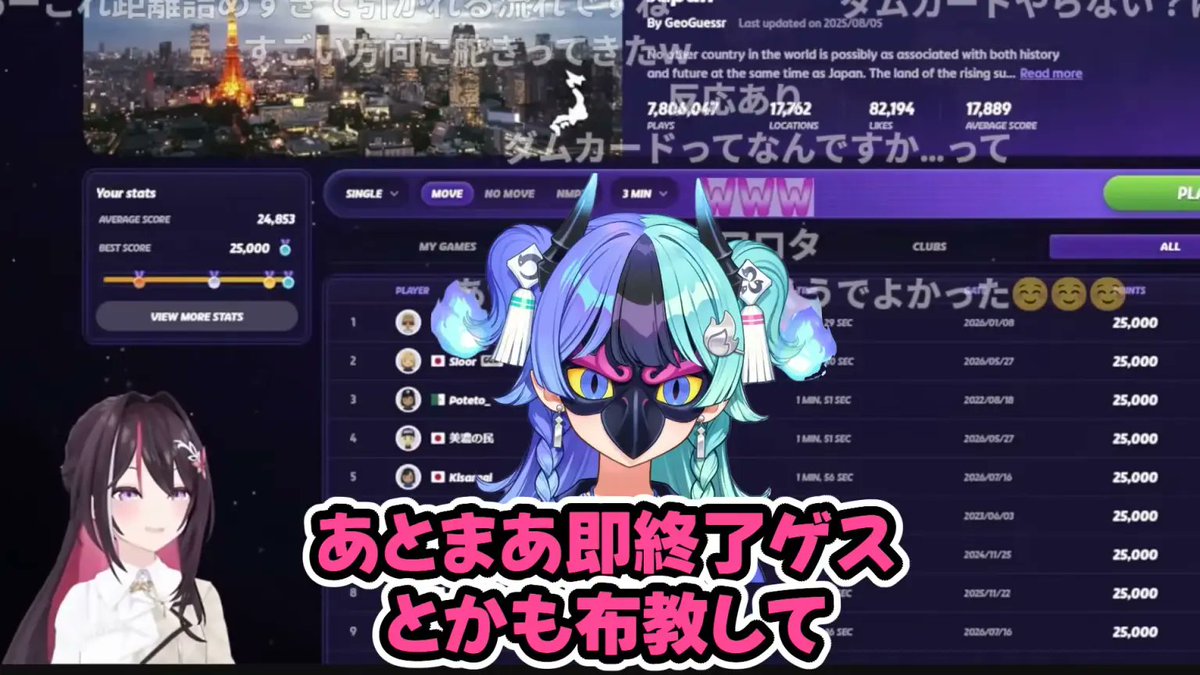 holo_tsuushin's tweet photo. 【歓喜】AZKi、3年半以上ひとりで極めてきたGeoGuessrの"仲間"がついに現れる

・GeoGuessr好きなAZKiさん
・気づけばプレイ歴3年半以上
・そこへ「GeoGuessr好き」を公言する新人・熱千めらさんが登場
↓
AZKi「ジオゲッサーが好きな新人がここで来ると思わなかった。嬉しい」
視聴者からは「2人を対決させたい」との声も上がるが…
AZKi「まずは仲良くなるところからよ」
↓
ここからやりたいことが止まらなくなって
▶好きな都道府県は？旅行は好き？地形や構造物に興味ある？
▶「ちょ、ご飯食べに行こうよ」
▶めらさんの電柱知識を教わりたい
▶集めてるダムカードを一緒に巡りたい
▶GeoGuessr大会を一緒に同時視聴したい
▶ロケ企画「アズロケ」にもいつか一緒に

AZKi「まずい。まず引かれたらまずい」