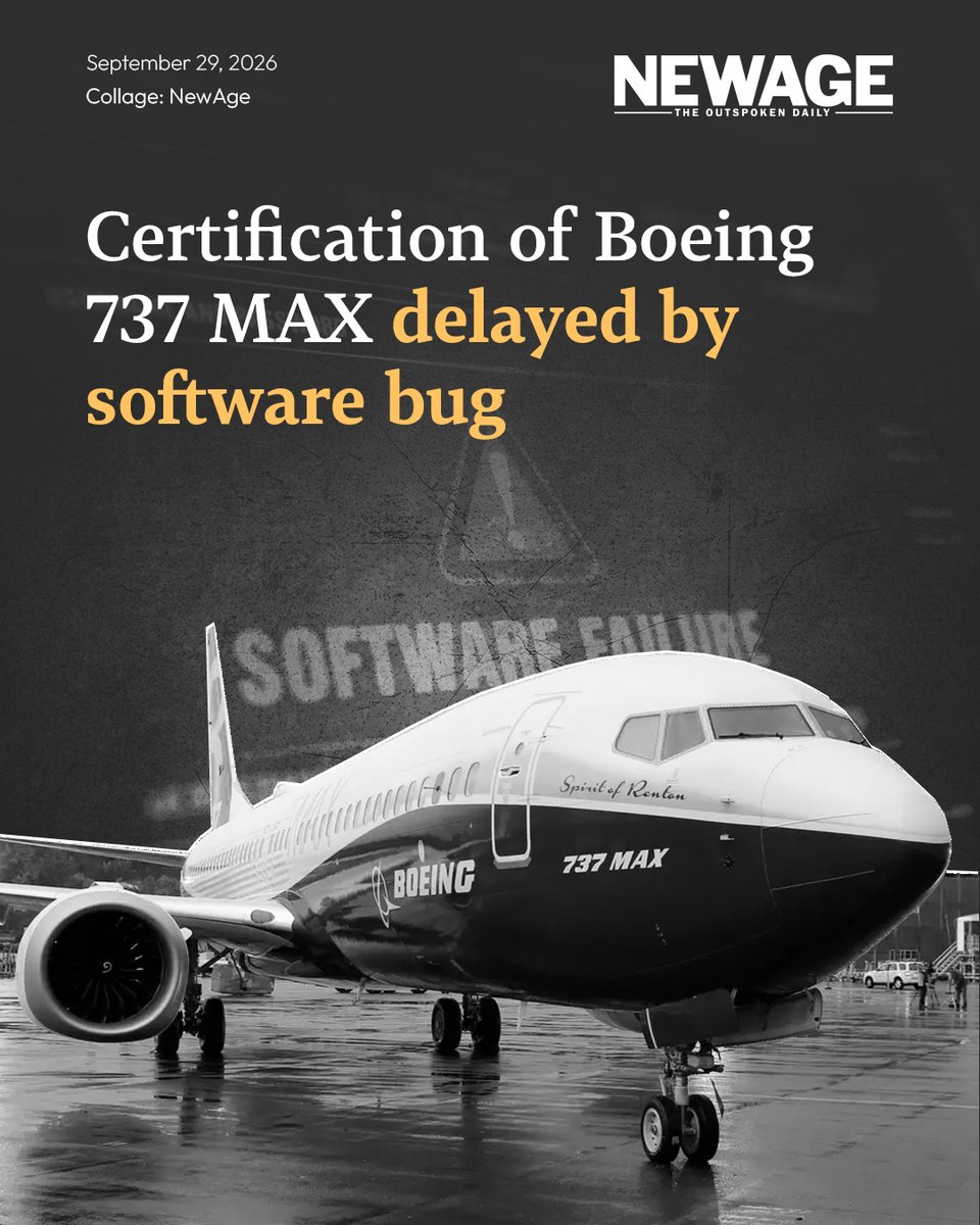 NewAgeBDcom's tweet photo. United States air safety regulators are delaying certification of the 737 MAX 10 until determining a fresh software glitch poses no safety risk, a top official said Monday.
#boeing #SoftwareBug #newagebd
https://t.co/v81UeXmVTK https://t.co/gaDB6cXMdj