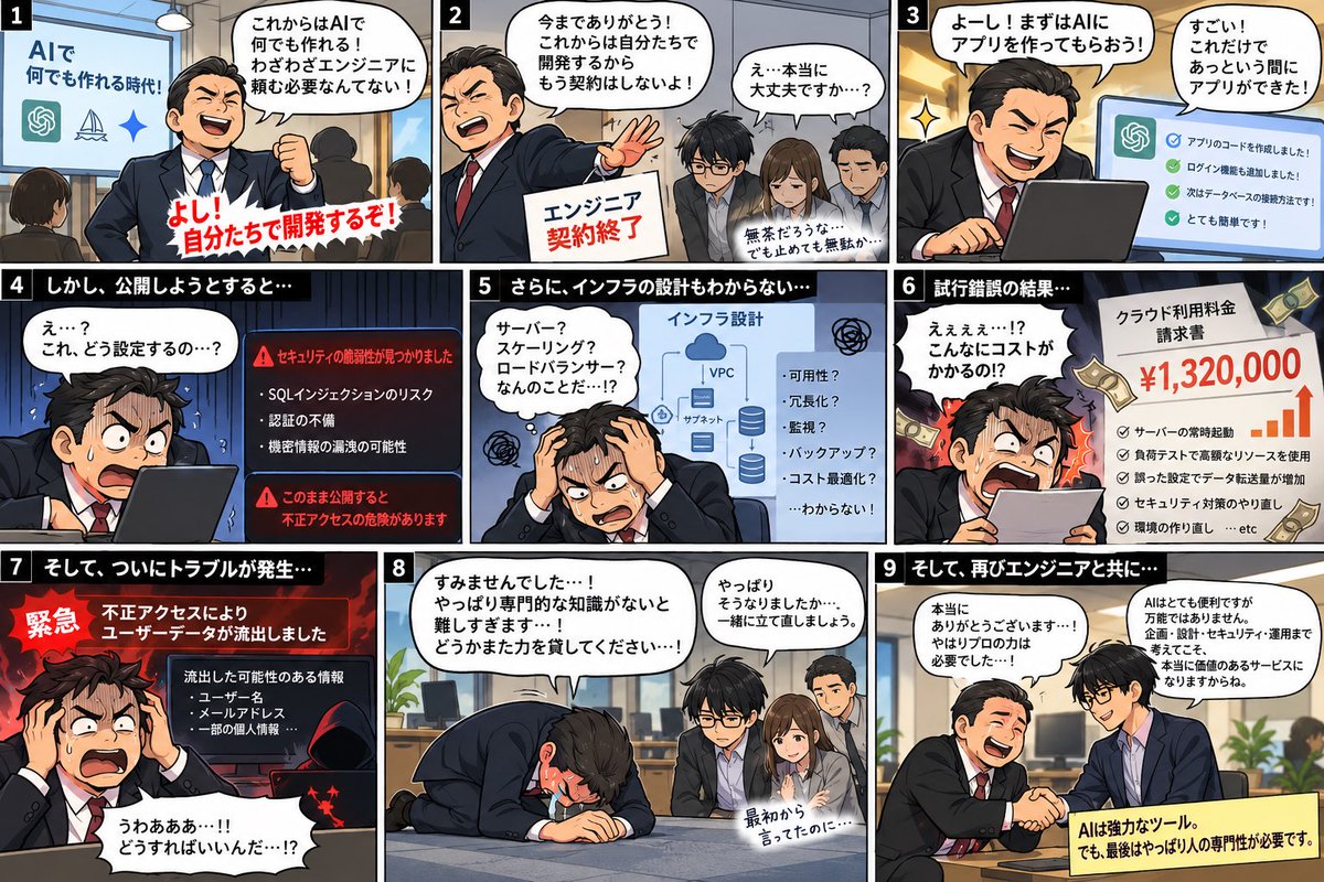wagahaicom's tweet photo. 最近よくある話しです。
#AI #経営者 #運営 #開発 https://t.co/MIFvV3emGU