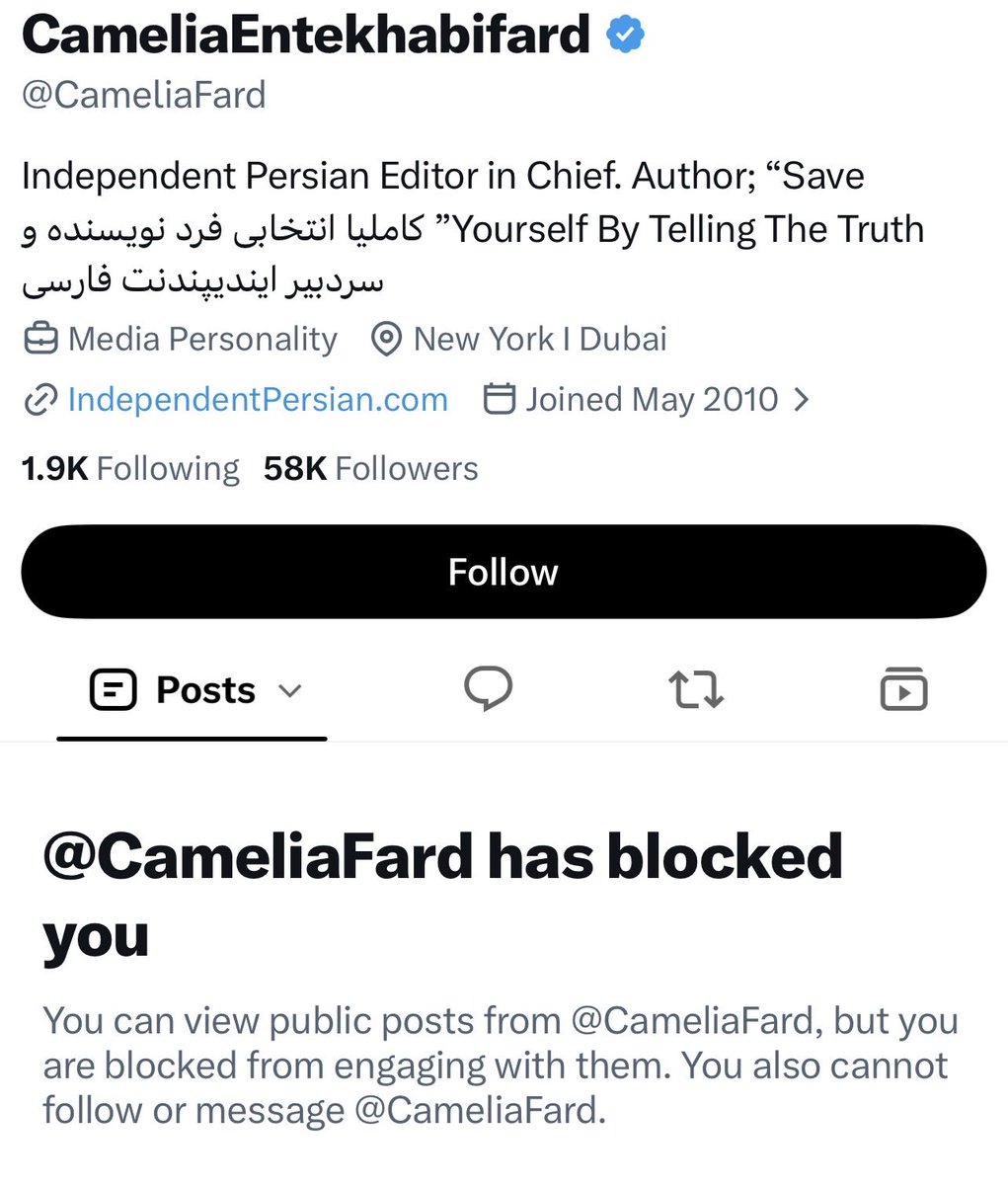 m_58n's tweet photo. ناسزا گفتم،فحش دادم؟
سردبیر ظاهراً محترم ایندیپندنت که با توجه به رسالت ژورنالیستی که دارند باید منادی و سردمدار آزادی بیان باشند با انتقادی ساده بنده را بلاک کردند!
عربستان و جیره خوارانش هیچگاه نمیخواهند ایران به شکوه و منزلت سابق خود برگردد.
تمام !!! https://t.co/wKq9JLjNtb