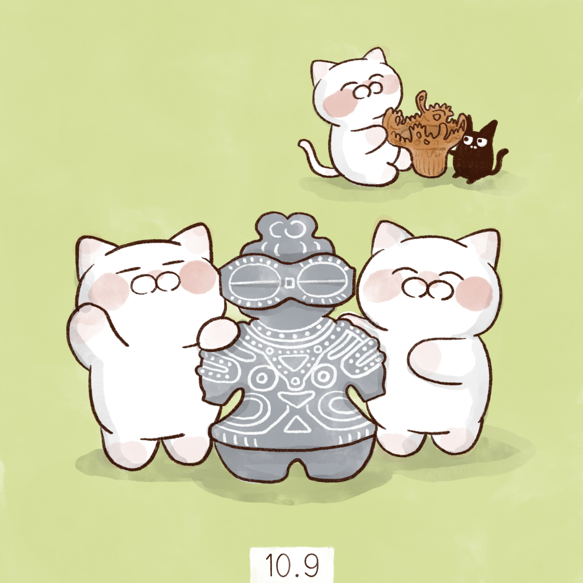 yamatokotobacat's tweet photo. 10月9日【土偶の日】

「ど（10）ぐう（9）」の語呂合わせから制定されました。 https://t.co/wWydkIUWZX