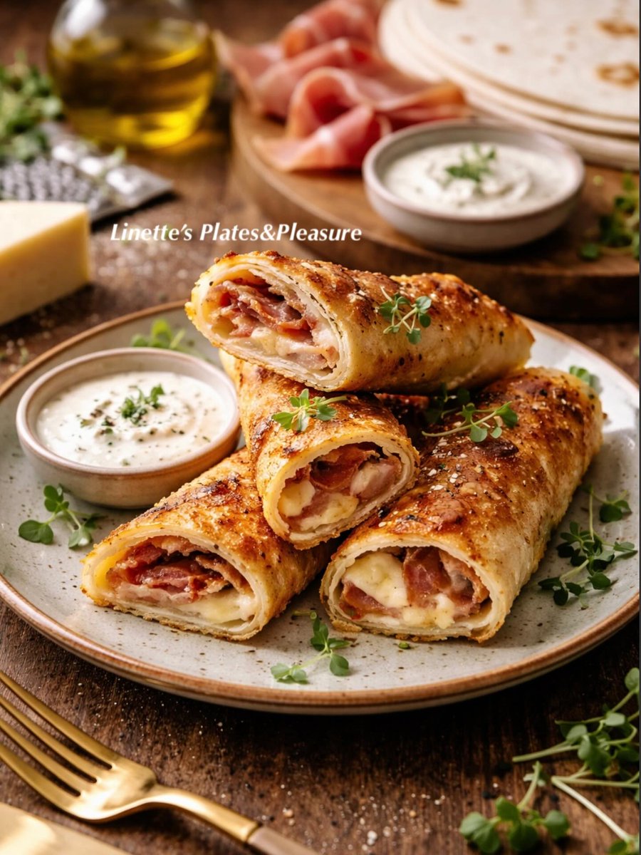 BridgetteMaxham's tweet photo. Golden Crispy Tortilla Rolls with Melted Cheese &amp; Prosciutto

Crispy outside, rich and creamy inside—a restaurant-style snack ready in minutes with simple ingredients. Perfect for cozy evenings or effortless entertaining. Ingredients 
• 2–3 flour https://t.co/linw1wHfW6