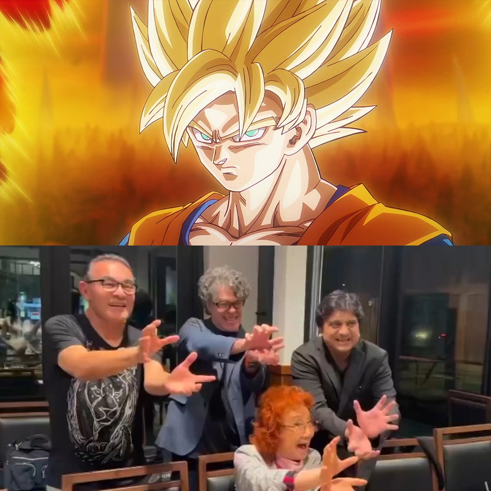 InternetH0F's tweet photo. Four legendary 'Dragon Ball' voice actors for Goku came together for a historic Kamehameha 🐉

▪️ Masako Nozawa — Japanese
▪️ Sean Schemmel — English
▪️ Mario Castañeda — Latin American Spanish)
▪️ Ankur Javeri — Hindi https://t.co/hgtxXmLt40