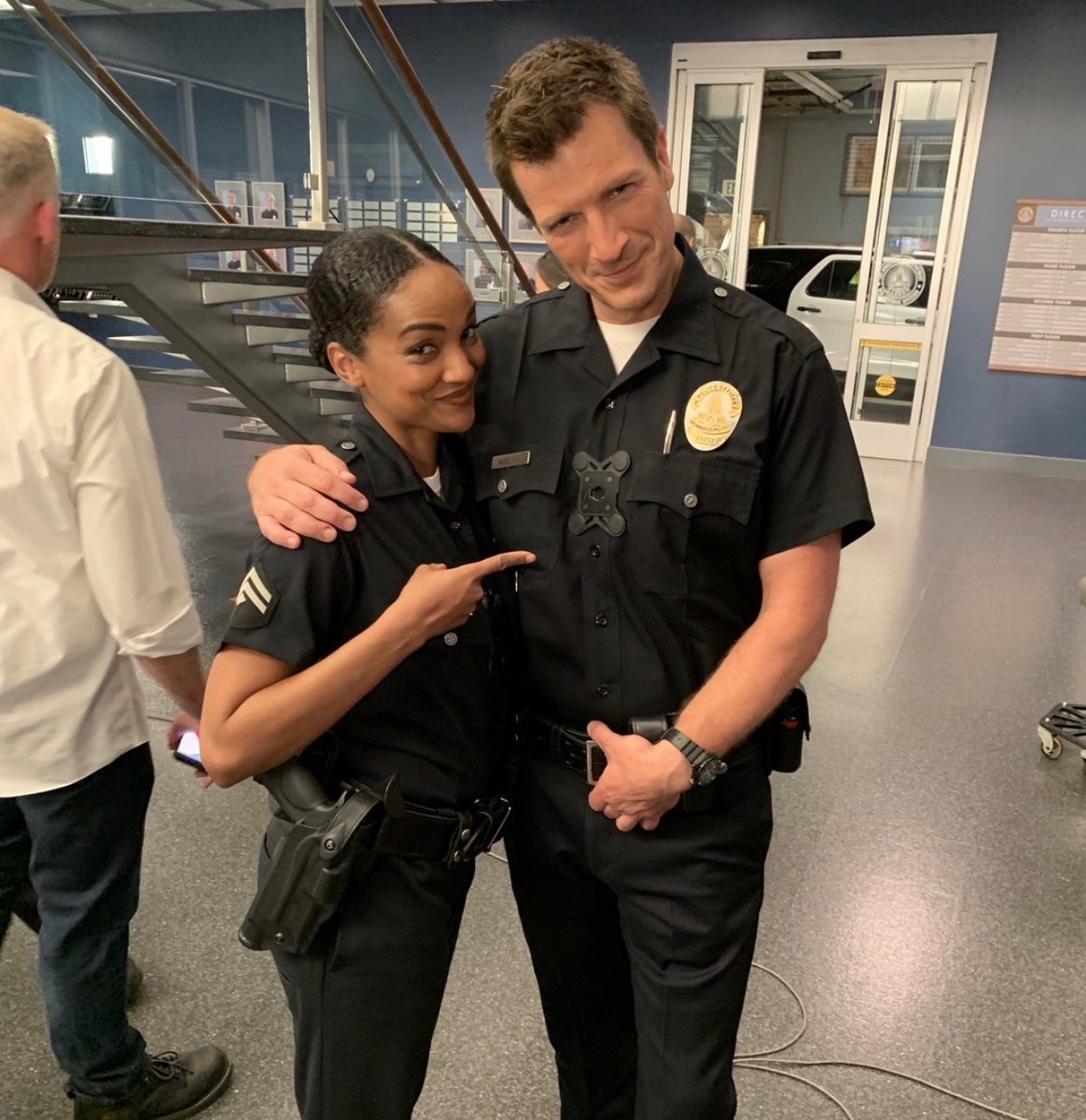 TheShopTalkPod_'s tweet photo. #WaybackWednesday + #MidweekMood = this photo 🙂↕️ #TheRookie https://t.co/jtRgKkbYwE