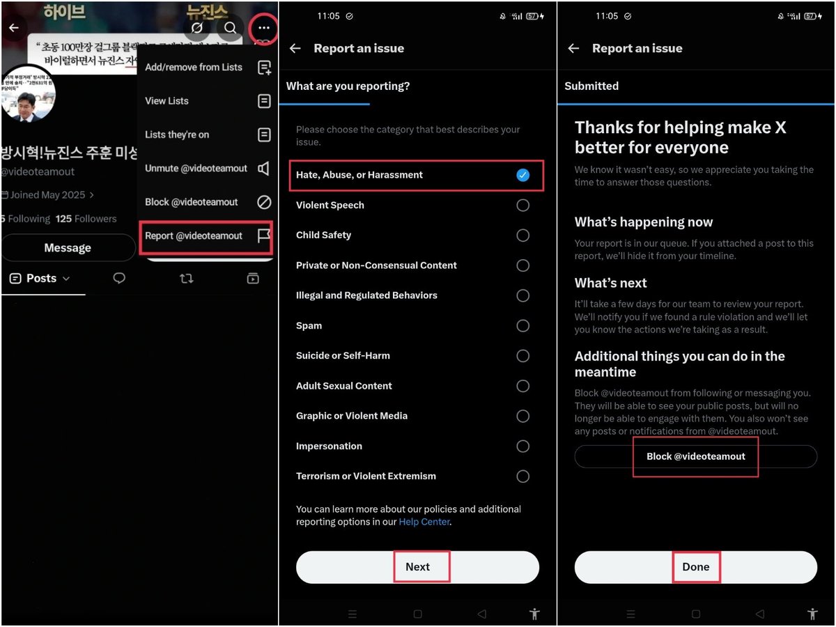 18jju's tweet photo. 🚨 HELP REPORT AND BLOCK ‼️

PLEASE HELP REPORT & BLOCK THIS ACCOUNTS. this account claims to be a JH fan, but it repeatedly posts false claims and targeted harassment against cortis member JH and other members. the pattern looks like a setup account meant to damage JH’s reputation, and the username is frequently changed to avoid reports.

it used to be @hopeful2026 → @pinochetchet → @frenchmanscome → @nonameinlyrics → @indonesiamark10 → @pleaseobjectify, and now it’s @/videoteamout.

don’t just share this info, please actually submit the report and block the account.

REPORT under:
▫️ Hate, Abuse, & Harassment 

🔗https://t.co/tFJf0Iue0i

‼️DON’T ENGAGE: DON’T FOLLOW, MENTION, REPLY, QRT, REPOST, LIKE, OR BOOKMARK THEIR POSTS ❌❌❌❌❌ 

you can also report through the X web form at https://t.co/YnGPHQ6zej. the guide on my reply 👇🏼 

help share this by retweet or qrt this post! thank you! 

#ProtectJuhoon #ProtectCORTIS