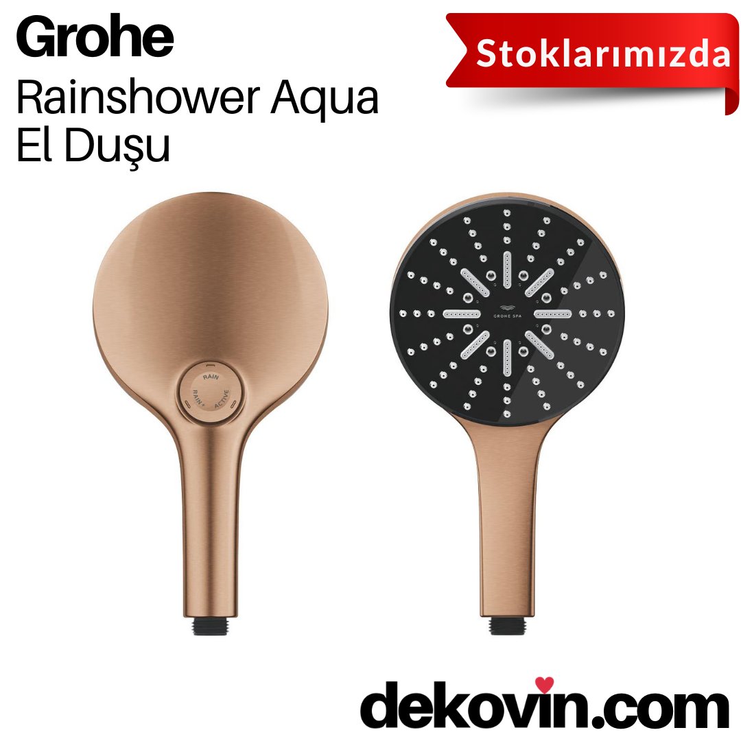 dekovincom's tweet photo. GROHE Rainshower Aqua El Duşu, 3 sprey akışlı fonksiyonu, şık tasarımı ile banyo konforunuzu tamamlayan bir model...SpeedClean anti-kireç özelliğine sahiptir.
dekovin Kurumsal Whatsapp Hattı 0850 5828703

#dekovin #dekovincom #groheelduşu #groheduşsistemi #elduşu https://t.co/v9zI7GLS1j