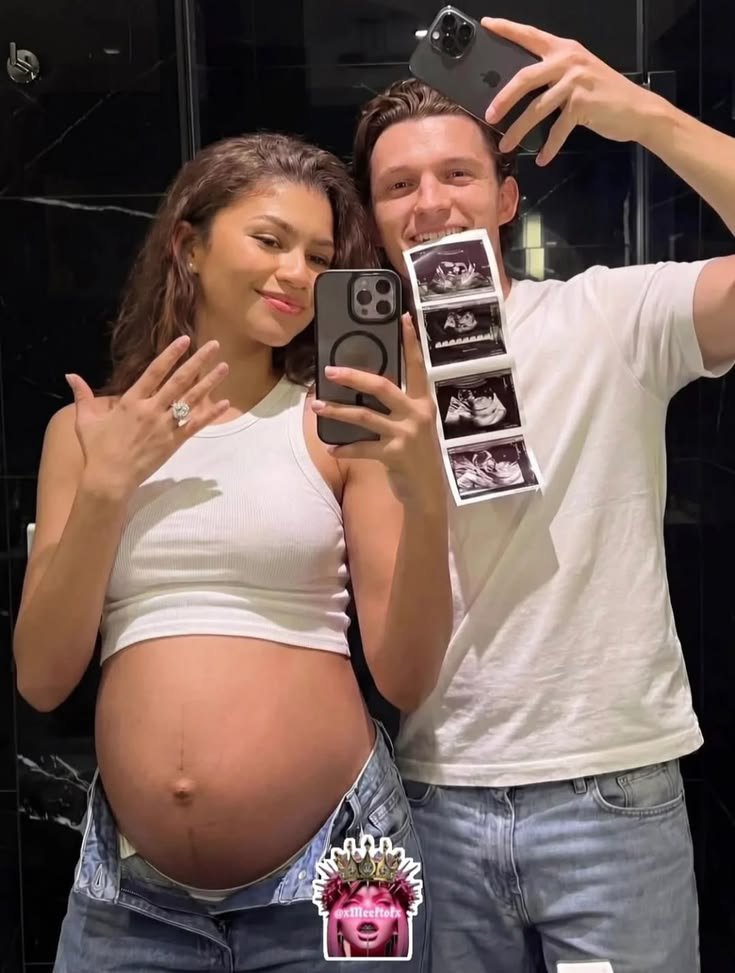1inessy's tweet photo. Tom Holland and zendaya are expecting there first child together after years what a happy family!! https://t.co/j2mQaMeWnq
