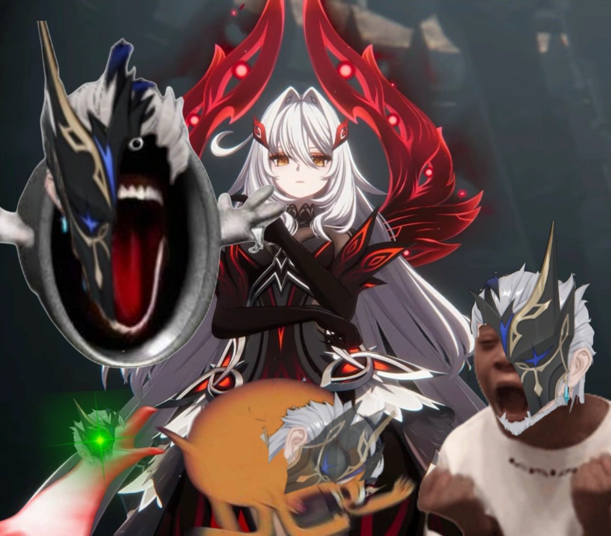 teyvattabloid's tweet photo. 7.1 spoilers with no context 

#Genshinlmpact #Genshin #GenshinMemes https://t.co/dWuw5cGzHu
