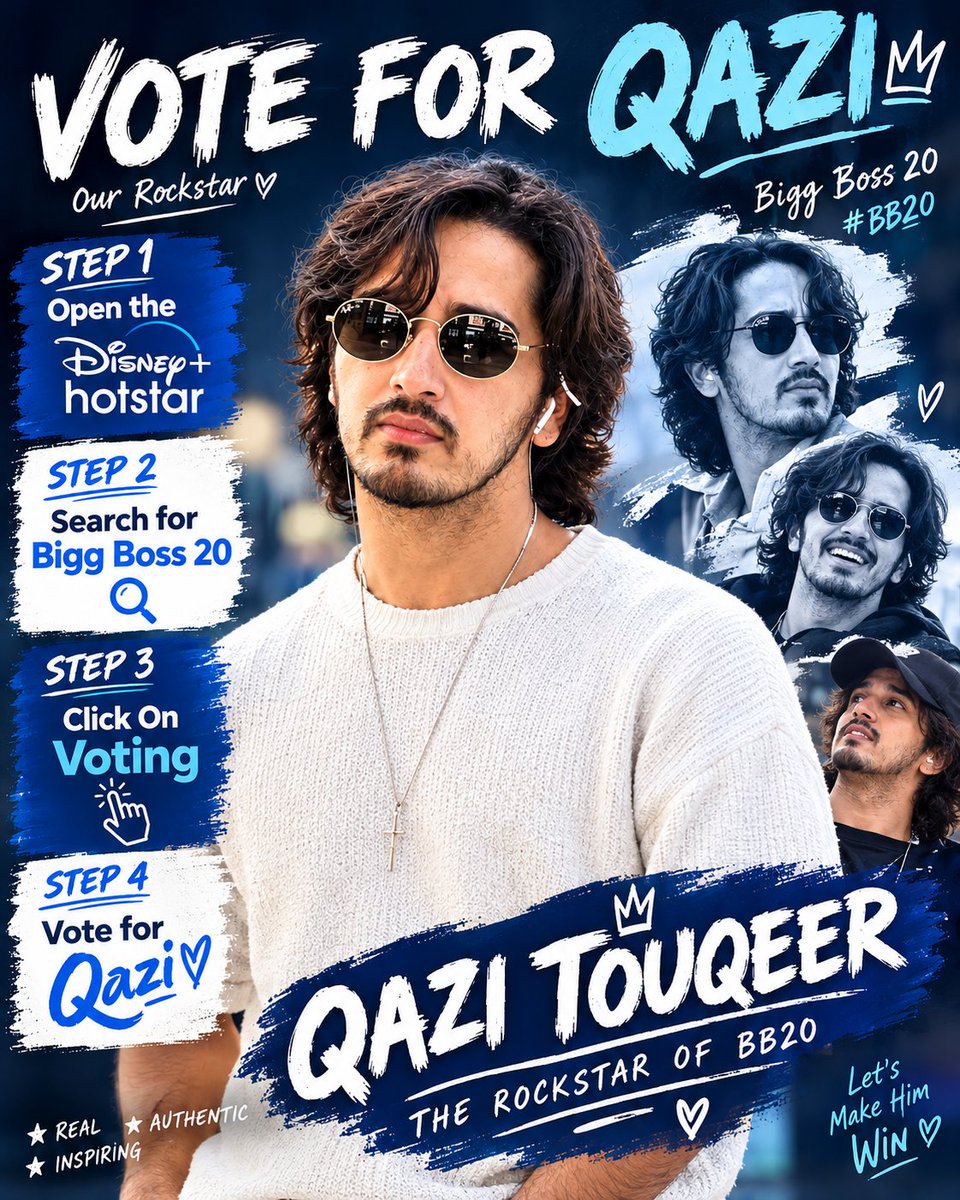 qaziofficialfc's tweet photo. Don’t get distracted by fake voting trends. Your vote matters, so keep voting for Qazi!   He has done his part inside the house now let’s do ours and stand with our Rockstar. 

#QaziTouqeer #BiggBoss20 #QaziKeRockstars https://t.co/St0X8bNiea