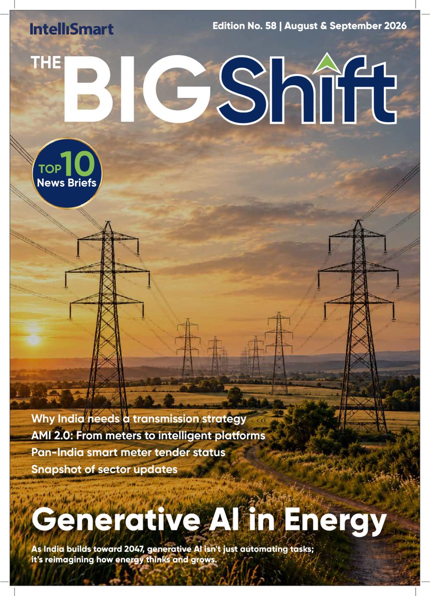 Intelli_Smart's tweet photo. The 58th edition of The Big Shift is fresh off the press!

India's energy landscape is evolving fast, and staying ahead means staying informed. The Big Shift brings you the latest insights, trends and stories shaping the country's energy sector.

The 58th edition features insightful perspectives from Shri Anil Rawal, MD & CEO of IntelliSmart Infra, Shri Anurag Johri, MD & Lead - Utilities of Accenture in India, Emin Babazade, Area Development Manager, BP, India, and Bal Govind Gupta, General Manager-IT, IntelliSmart Infra.

Subscribe here: https://t.co/7iE1wFSgGS

#TheBigShift #IndiaEnergy #EnergyTransition #IntelliSmart #PowerSector
