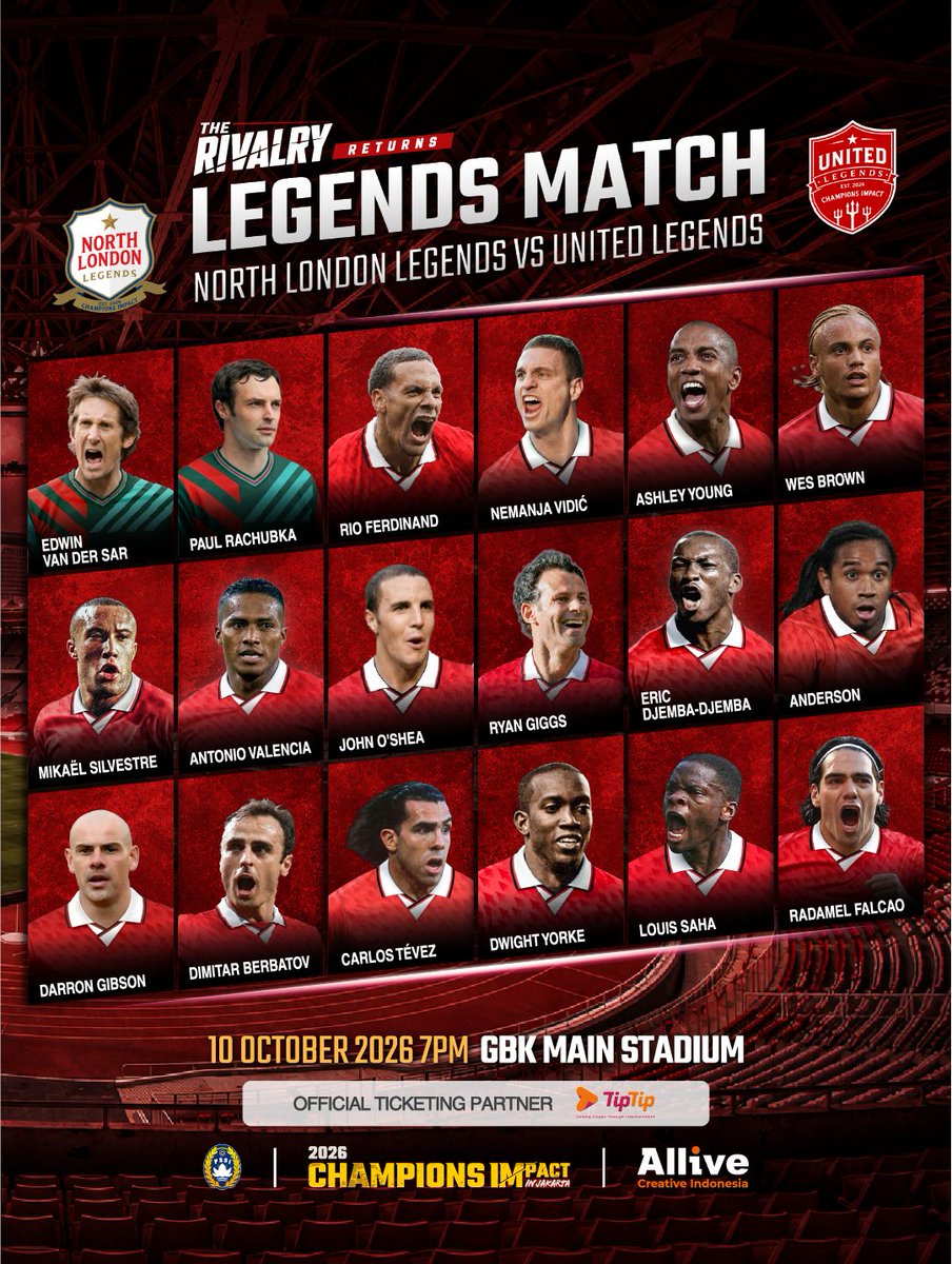 HabisNontonFilm's tweet photo. Ada yang mau tiket gratis LEGENDS MATCH: United Legends vs North London Legends?

Coba tulis di reply, apa yang bikin kamu jatuh cinta sama Arsenal.

2 jawaban terpilih bakal dapet tiket gratis dari Minton.

Sikat! https://t.co/FcgfeVq2WM