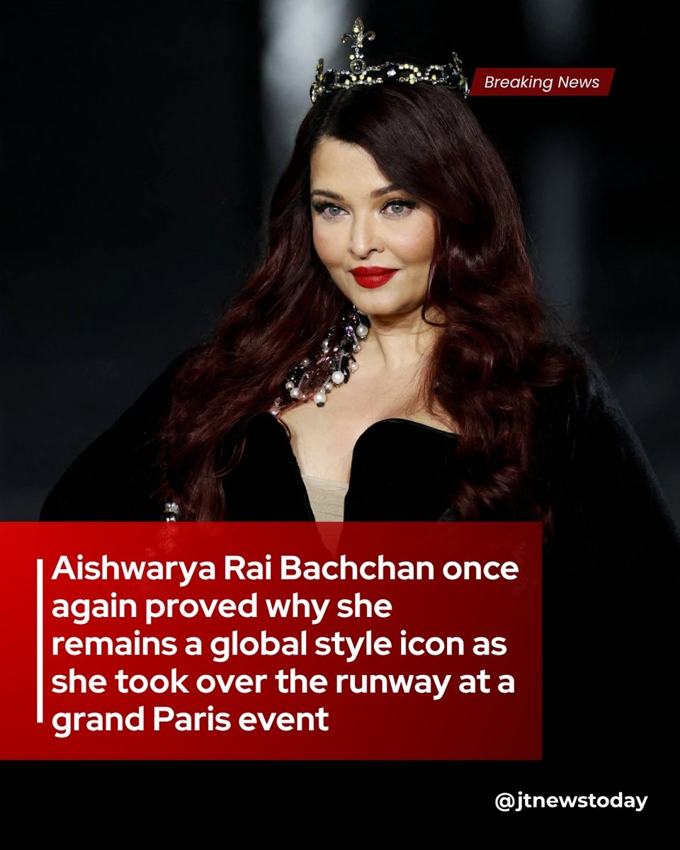 jtnewstoday's tweet photo. From Bollywood to international fashion stages, Aishwarya continues to attract attention with her distinctive style and commanding presence
#AishwaryaRaiBachchan #AishwaryaRai #KendallJenner #SimoneAshley #ParisFashion  #FashionIcon #Bollywood #BollywoodFashion #GlobalIcon https://t.co/uKUrRZVjN2