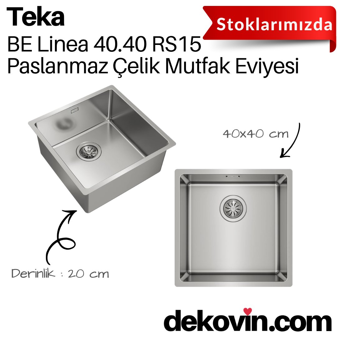 dekovincom's tweet photo. Küçük konut mutfak ya da ofislere uygun Teka BE Linea Paslanmaz Çelik Mutafk Eviyeleri ile mutfağınızı yenileyin ! Tek hazneli 40x40 cm boyutlarında, kare mutfak eviyelerinde hazne derinliği 20 cm.
#dekovincom #tekamutfakevyesi #karemutfakevyesi #çelikmutfakevyesi #40cmevye https://t.co/jmKTlNs3nO