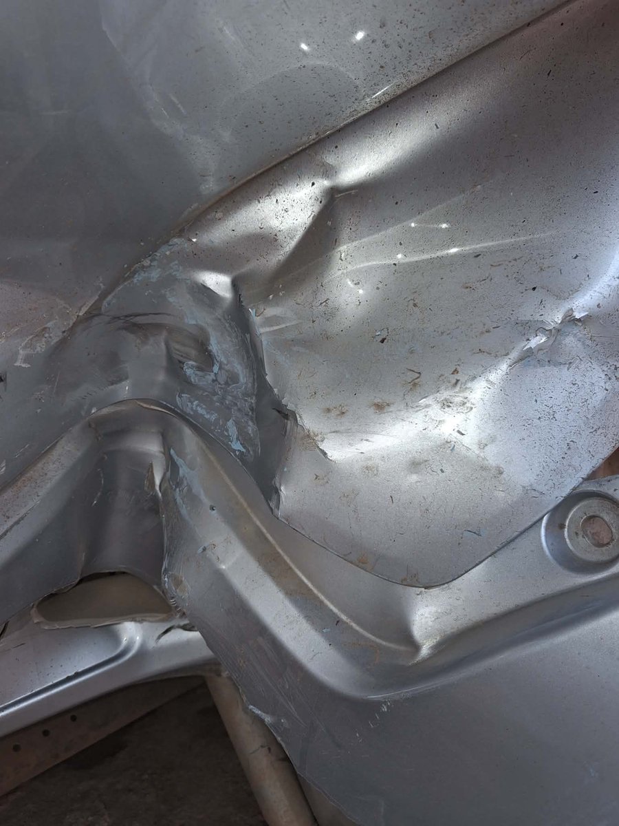 CrimeWatchZW's tweet photo. UPDATE | A driver who witnessed the hit-and-run accident says the vehicle that hit my car was a light blue Honda Fit, with balloon tyres and silver mags. This colour also matches the paint marks that were left on my car after the accident.

Witnesses say the driver was driving recklessly and had almost hit jersey barrier by the N Richards robots, climbed over the curb, and on getting back on the road that's when they hit my car and fled the scene.

The witness driver and another car tried to pursue the car but couldn't find it, and unfortunately, the registration number is still unknown.

To anyone with information concerning this accident, your assistance is greatly appreciated. My contact is 0774 585 705.

@PoliceZimbabwe