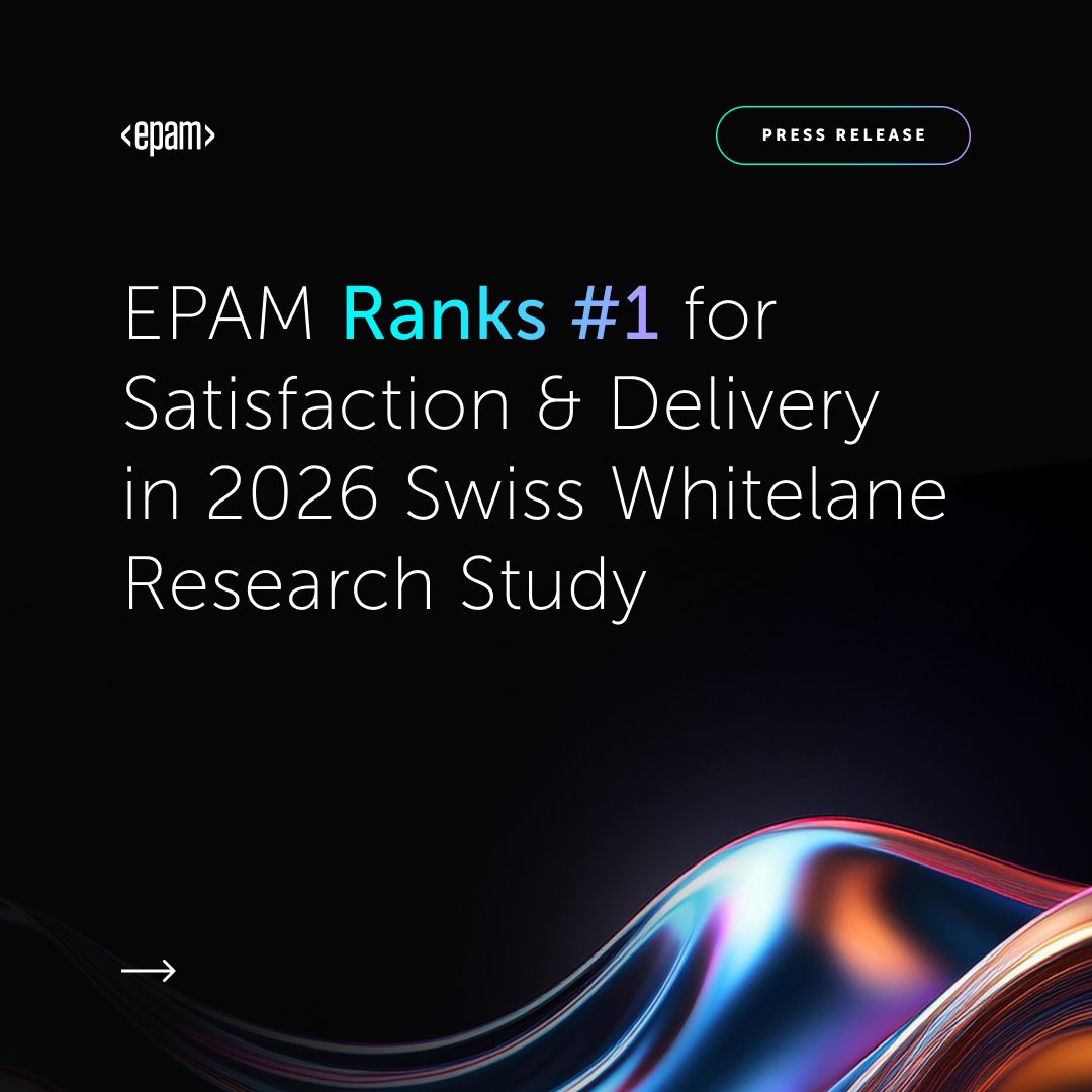 EPAMSystems's tweet photo. We’re pleased to share that EPAM was ranked #1 by clients in Switzerland for general satisfaction in Whitelane Research’s 2026 IT Sourcing Study. Learn more: https://t.co/zsIRYGhoeo

#WhitelaneResearch #ITSourcing #ClientSatisfaction #SwissIT https://t.co/LFCixYUO4Z