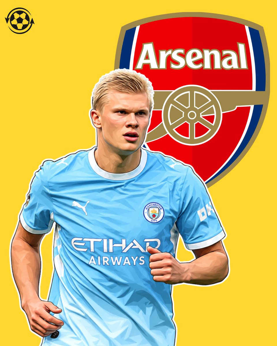 DeadlineDayLive's tweet photo. 🚨 Arsenal are preparing to make a serious move for Erling Haaland if Manchester City are relegated.

The Gunners are laying the groundwork and are ready to commit major funds to pursue the 26-year-old striker.

Arsenal plan to enter the race for Haaland if City receive a punishment that sends them out of the Premier League.

(Source: @Transfersdotcom)